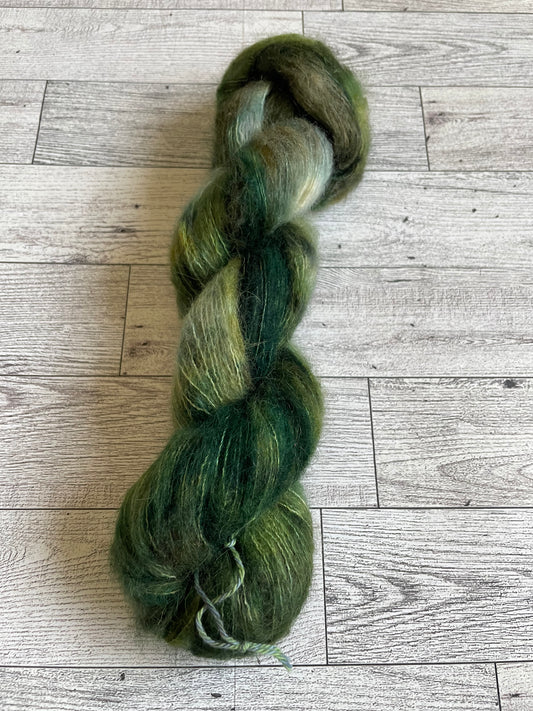 Gary - Fluff - Hand Dyed Lace Suri Alpaca Yarn