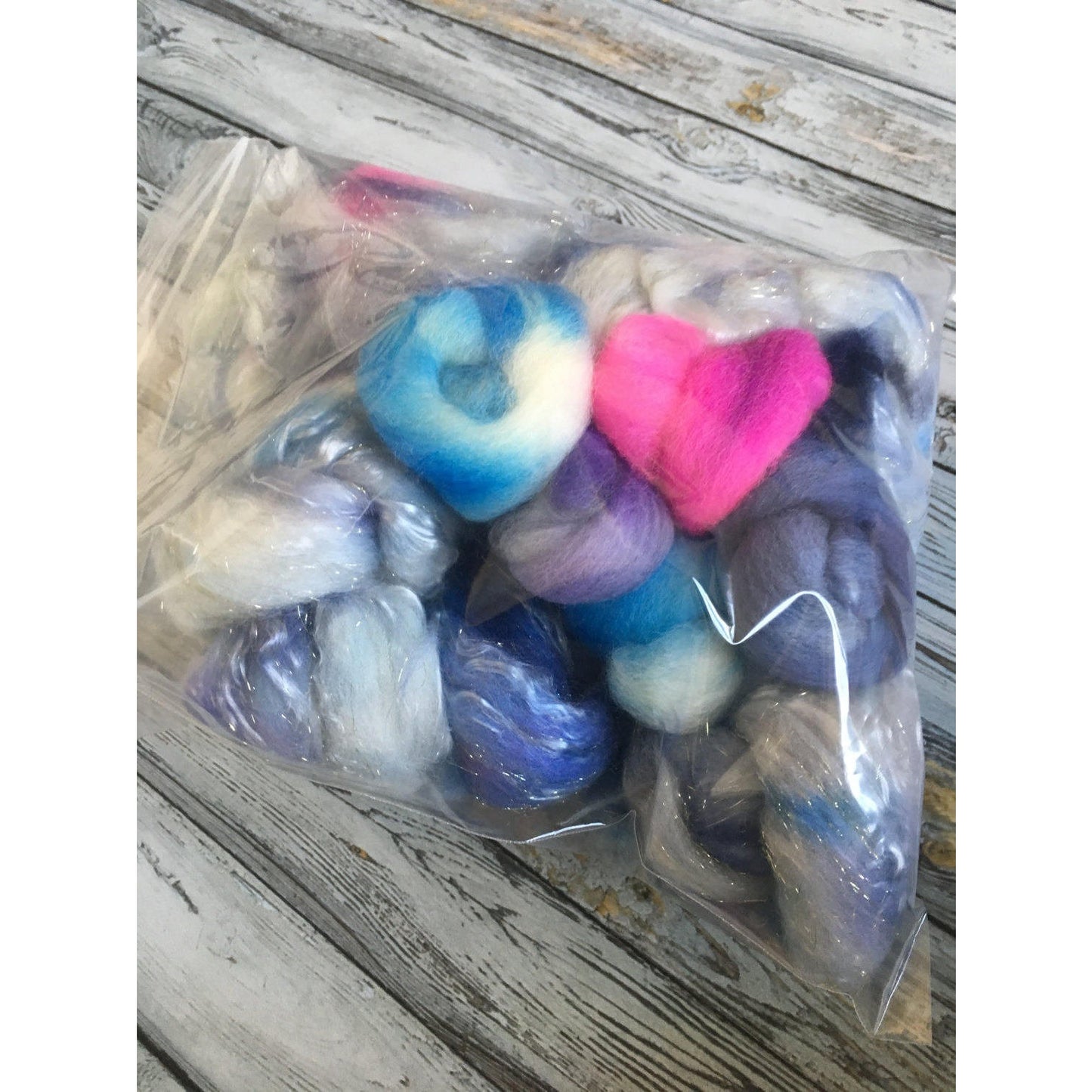 Fleece's Pieces | Spinning Fibre | Space Jam | 3.5 oz Rambouillet/Tencel/Sparkle