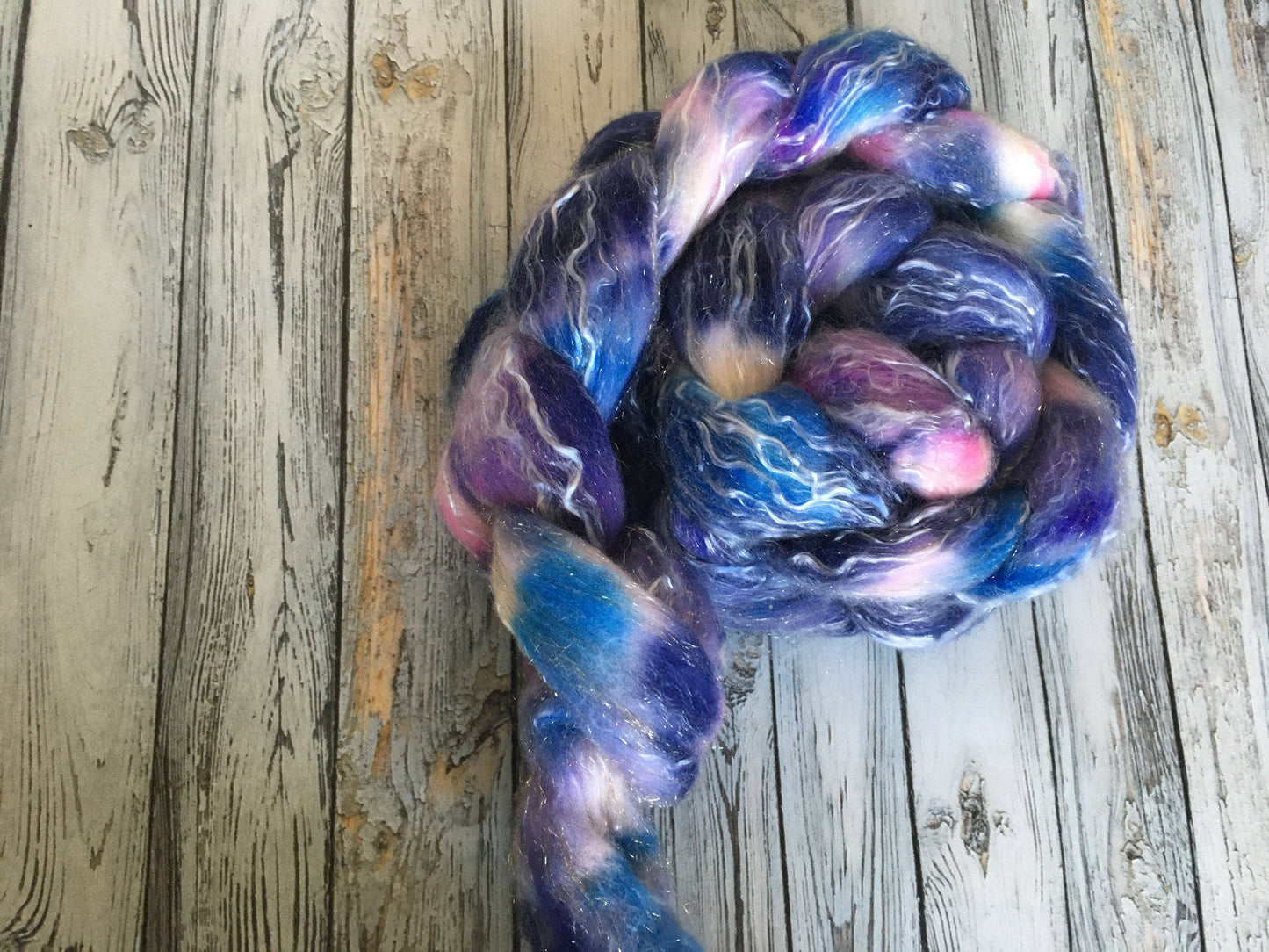 Spinning Fibre | Space | 4 oz Rambouillet/Tencel/Sparkle