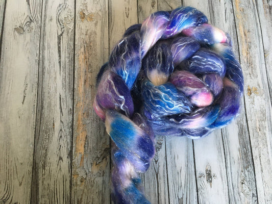 Spinning Fibre | Space | 4 oz Rambouillet/Tencel/Sparkle