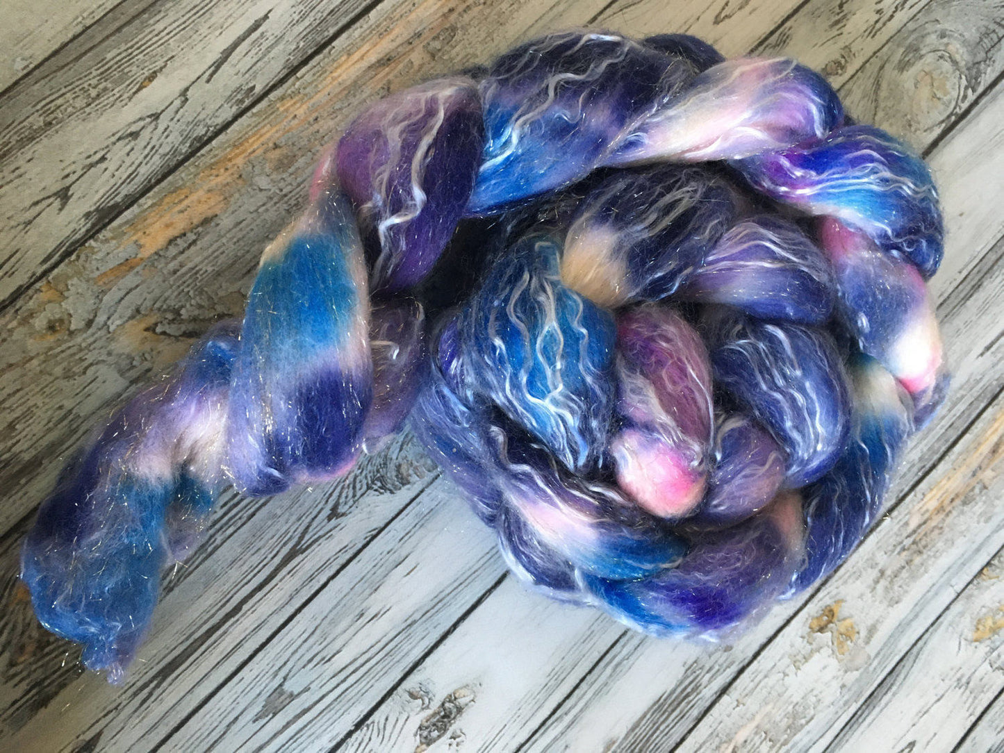 Spinning Fibre | Space | 4 oz Rambouillet/Tencel/Sparkle