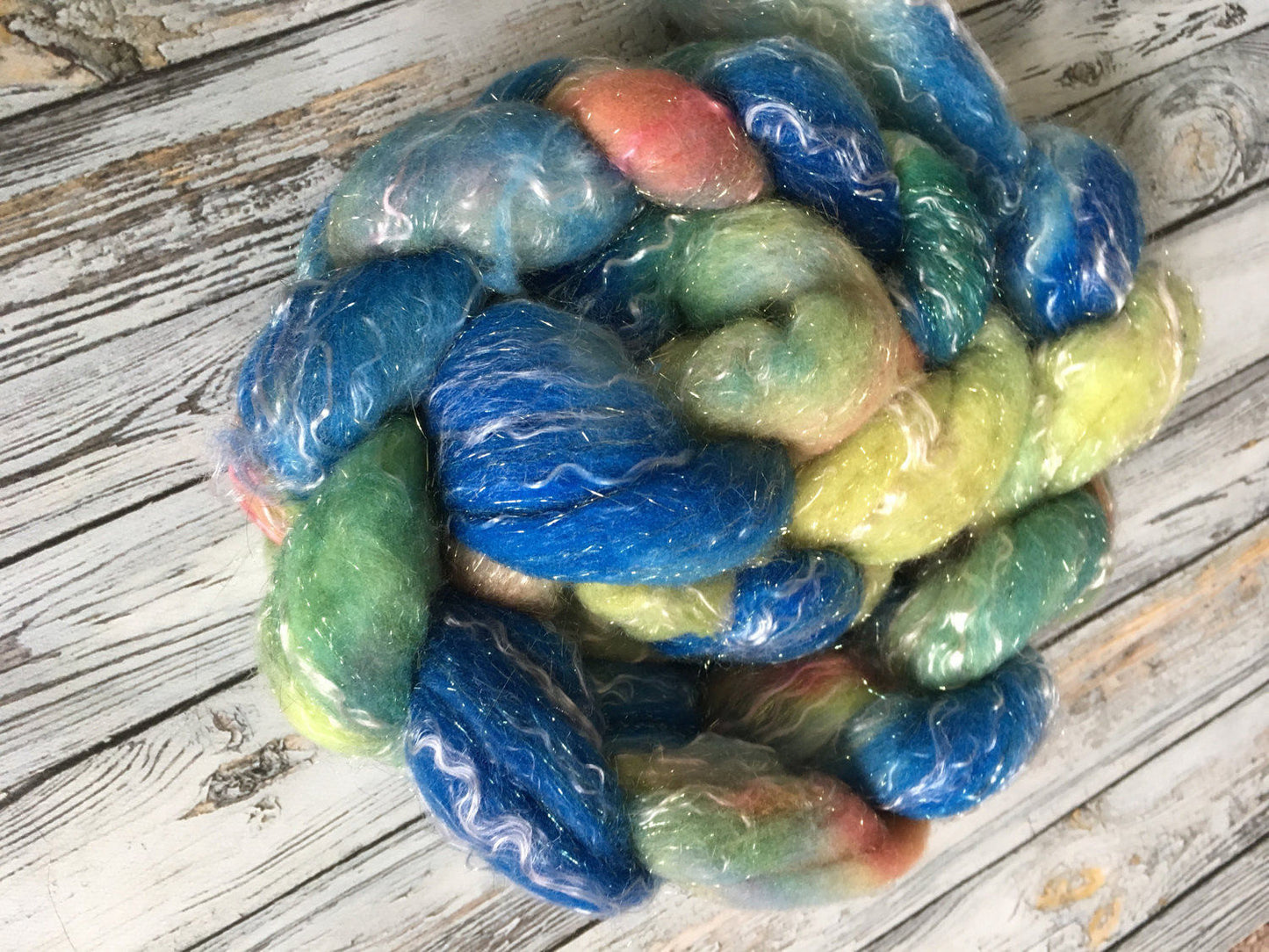 Spinning Fibre | Barrier Reef | 4 oz Merino/Rose/Sparkle