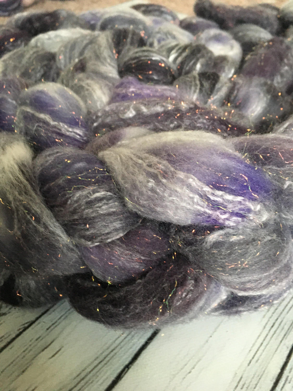 Spinning Fibre | Majesty | 8 oz Rambouillet/Rose/Sparkle