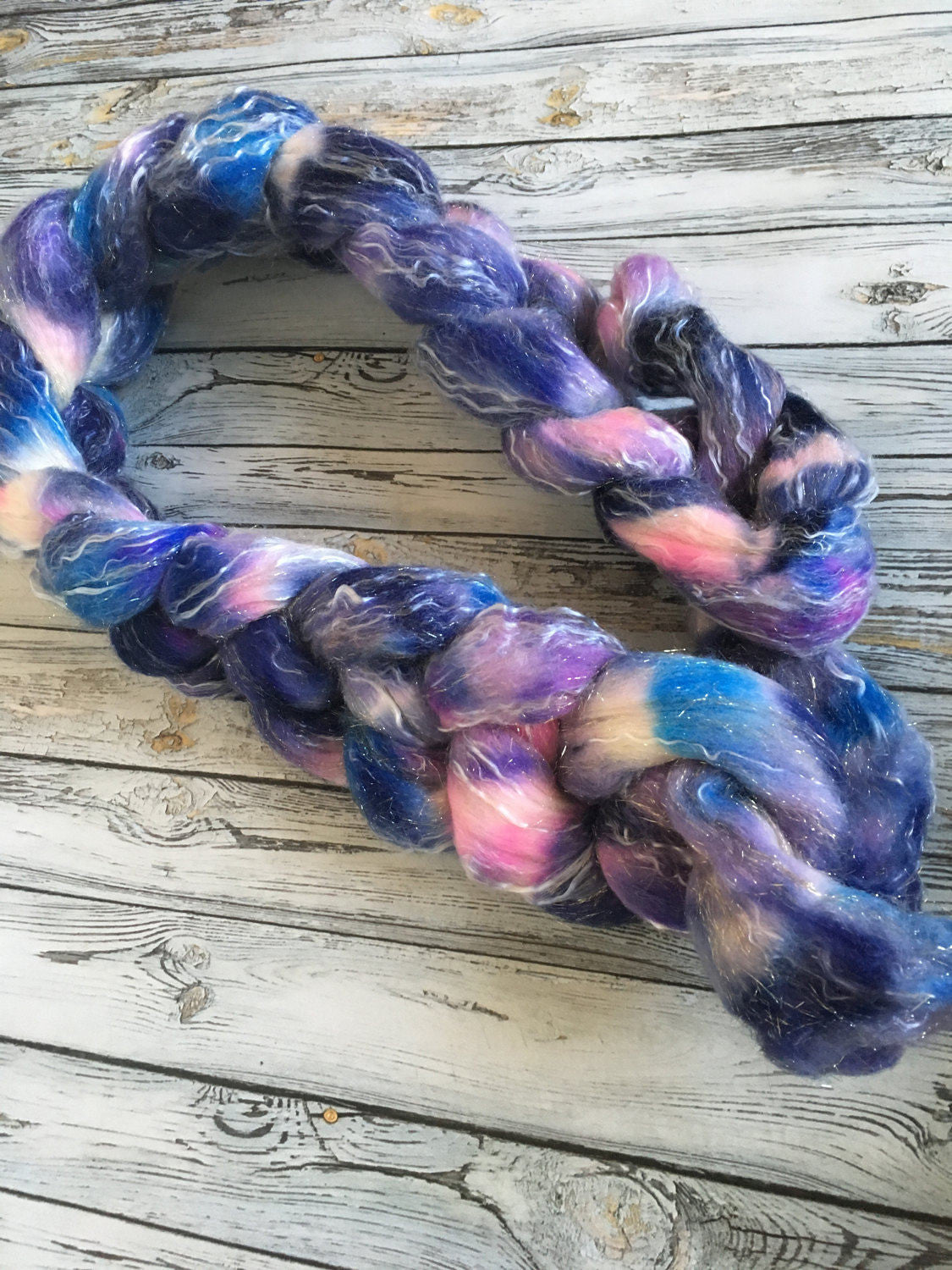Spinning Fibre | Space | 4 oz Rambouillet/Tencel/Sparkle
