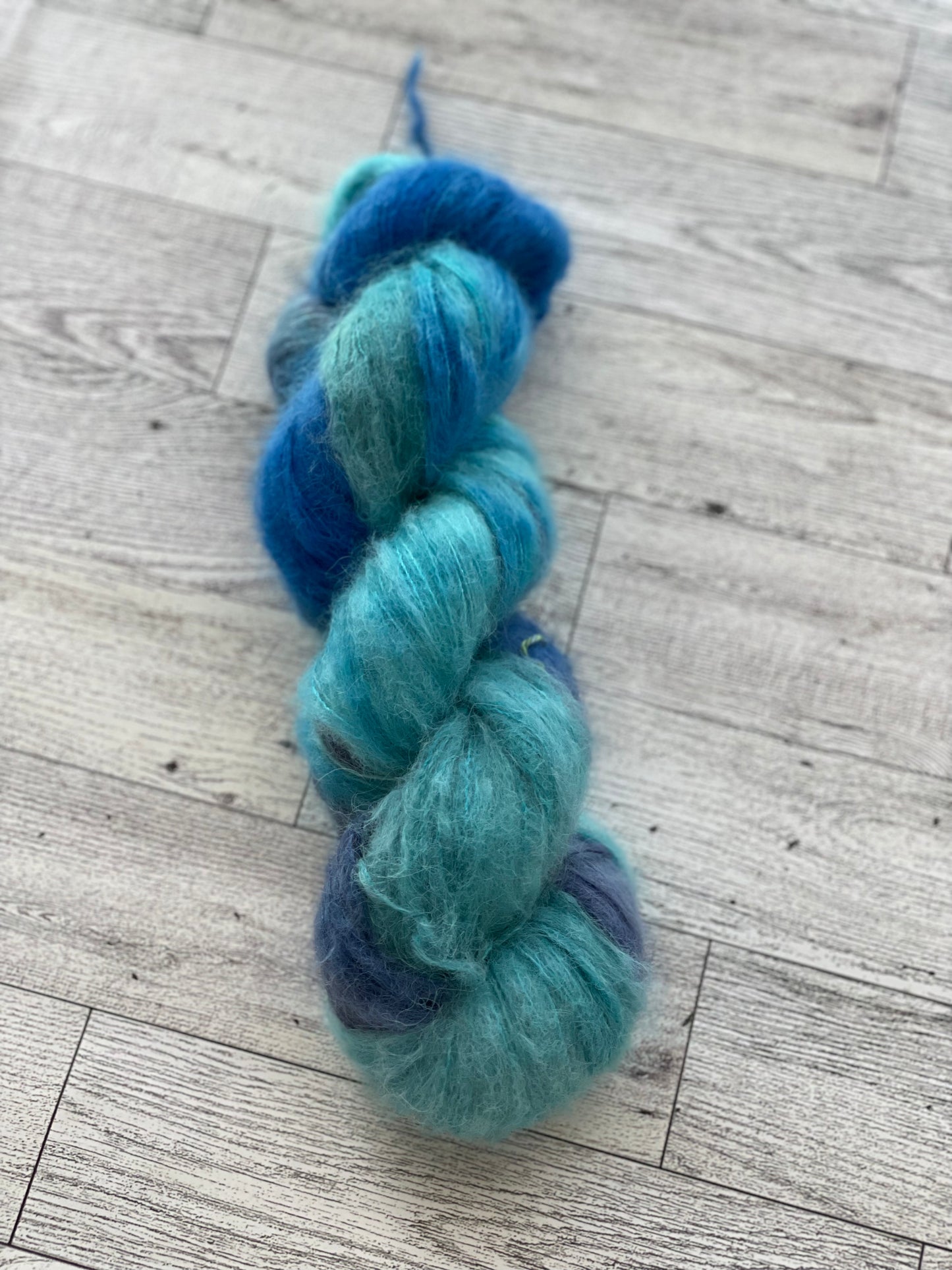 Case of the Blues - Fluff - Hand Dyed Lace Suri Alpaca Yarn