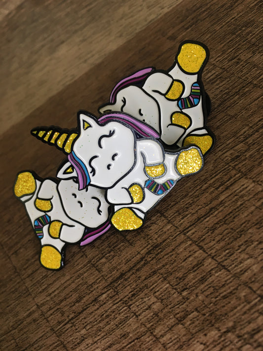 Knitting Unicorn Soft Enamel Pin