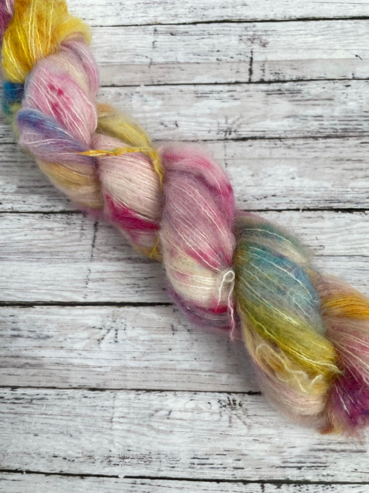 Mamacita - Fluff - Hand Dyed Lace Suri Alpaca Yarn