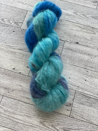 Case of the Blues - Fluff - Hand Dyed Lace Suri Alpaca Yarn