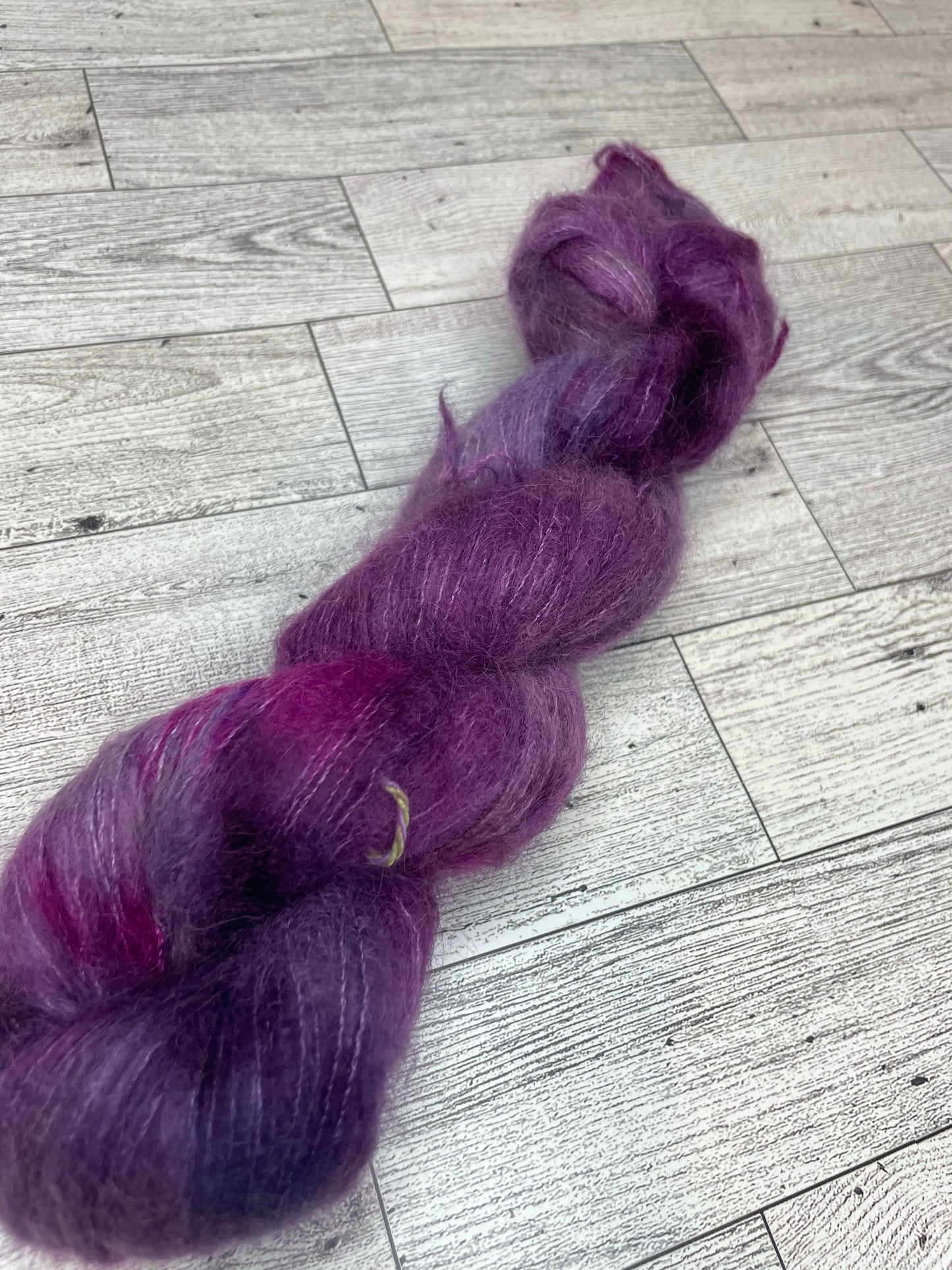 Seance - Fluff - Hand Dyed Lace Suri Alpaca Yarn