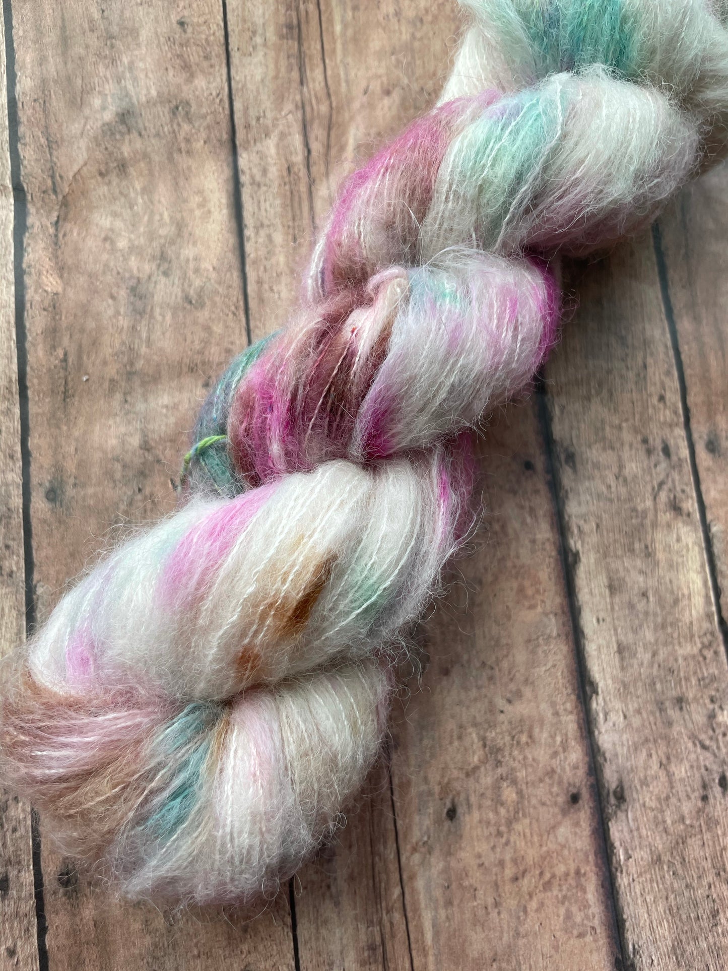 Trifle - Fluff - Hand Dyed Lace Suri Alpaca Yarn