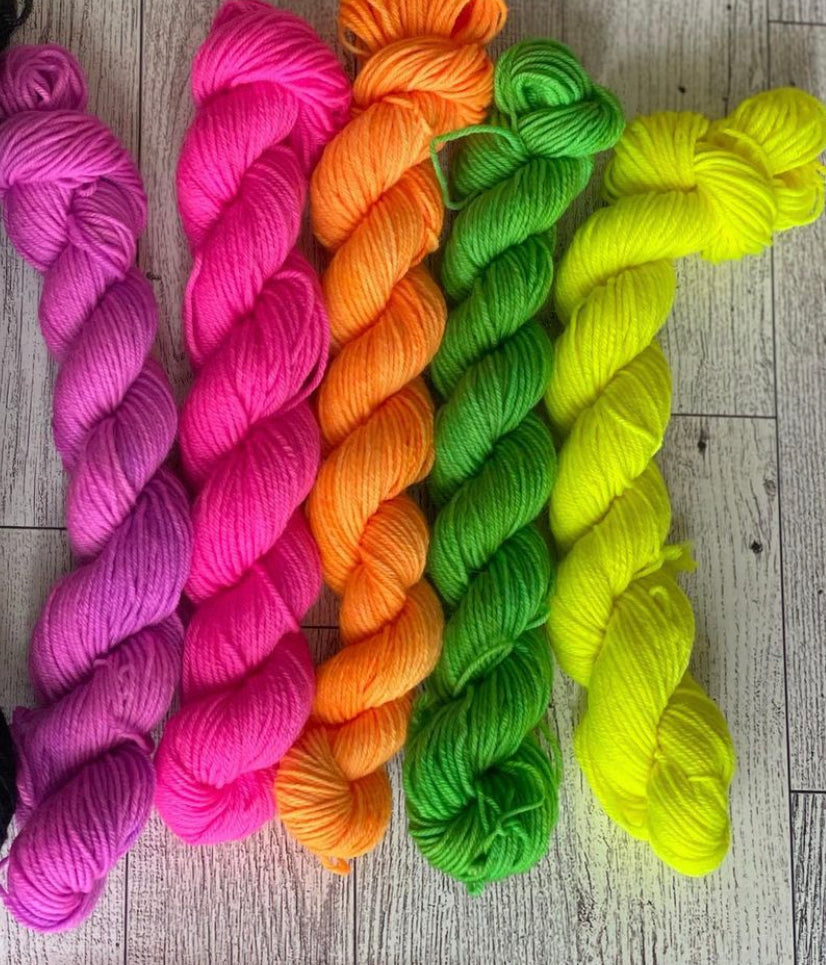 Neon Mini Set | Hand Dyed Yarn