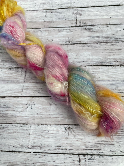 Mamacita - Fluff - Hand Dyed Lace Suri Alpaca Yarn