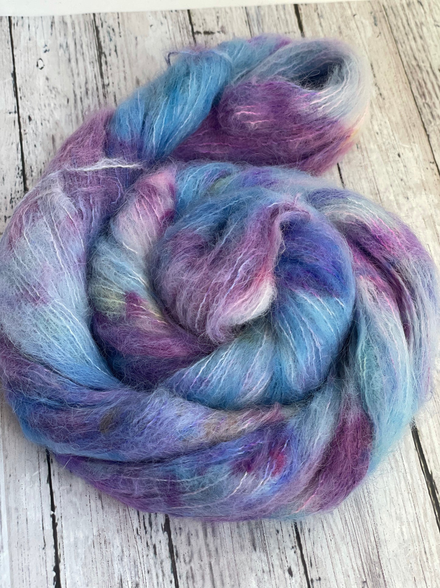 Picasso Calla Lily - Fluff - Hand Dyed Lace Suri Alpaca Yarn