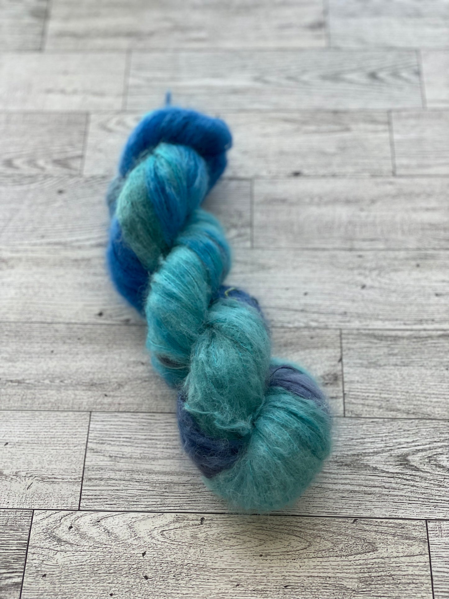 Case of the Blues - Fluff - Hand Dyed Lace Suri Alpaca Yarn